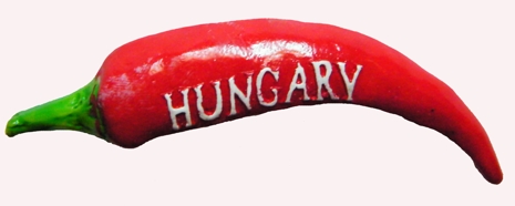 Paprika  hűtőmgnes Hungary felrattal  7,5 cm